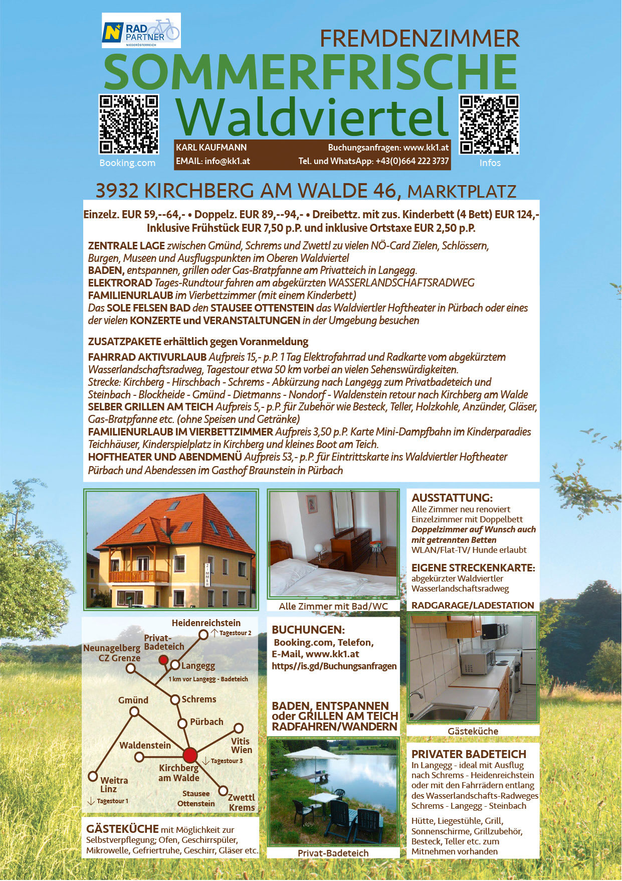 Sommerfrische Waldviertel, Kirchberg am Walde, Fremdenzimmer